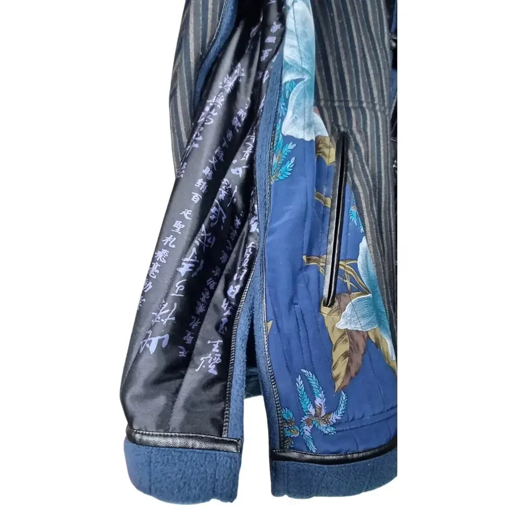 VTG Koos Of Course Womens 1X Chinese Script Reversible Coat Silk Overlay Artsy - Picture 6 of 8